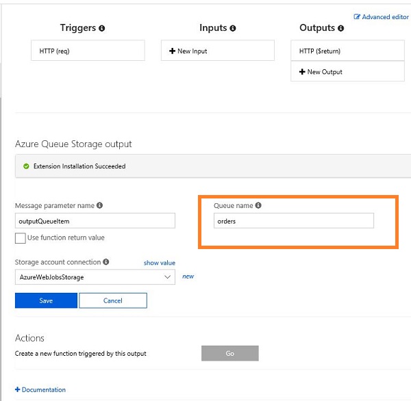 Integrate Azure Queue Storage In Azure Functions
